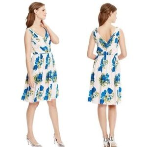 Boden Sleeveless V Neck Swishy Garden Floral Dress Size US Size  8 L